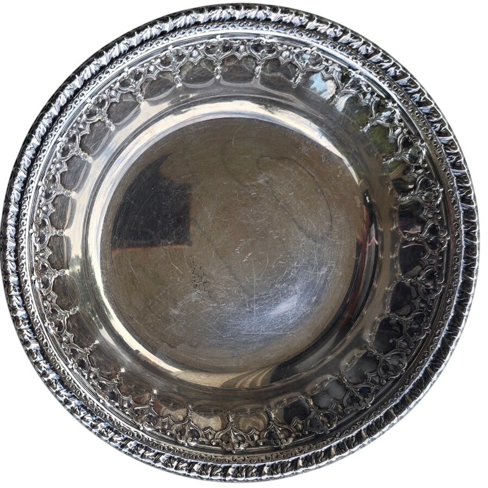 Reed & Barton 1202 Silverplate Small Round Ornate Scroll Bowl Bread Plate‎ 6.5in